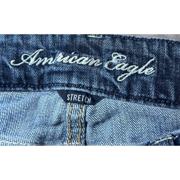 American Eagle Artist Blue Jeans Womens Size 8 Denim Flare Leg Distressed Preppy - Picture 4 of 16